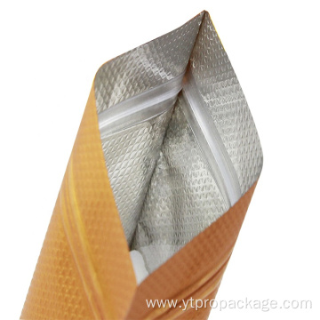 Customized logo printing golden aluminum foil waterproof food packaging bag